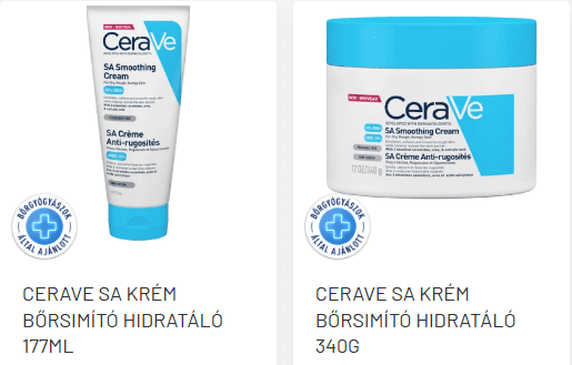 CeraVe SA bőrsimító hidratáló krém